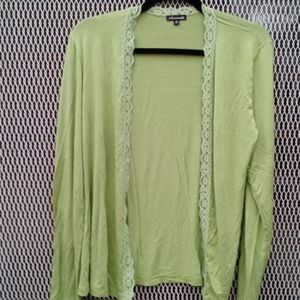 Amourette green long sleeve open over shirt.